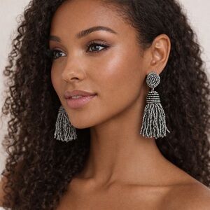 NWT Sugarfix by Baublebar Silver Beaded Drop Earrings 1